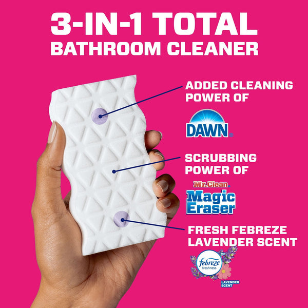 Mr. Clean Magic Eraser 2-in-1 Bathroom Cleaner Sponge, Lavender, 11 ct.