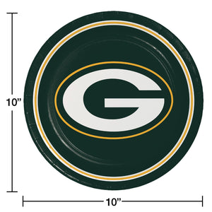 Green Bay Packers NFL Round Paper Plates, 10