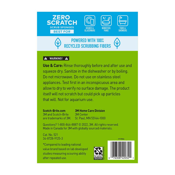 Scotch-Brite Zero Scratch Scrub Sponges, Individually Wrapped 24 ct.