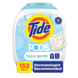 Tide PODS Free & Gentle Laundry Detergent Pacs, 152 Ct