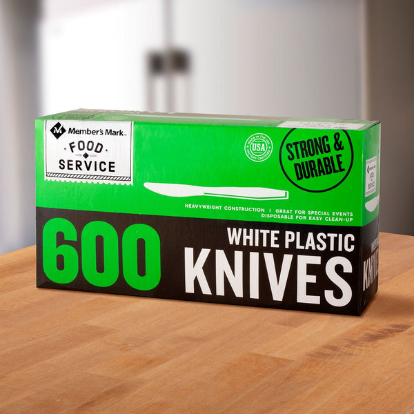 Member's Mark White Plastic Knives, Heavyweight, 600 ct.