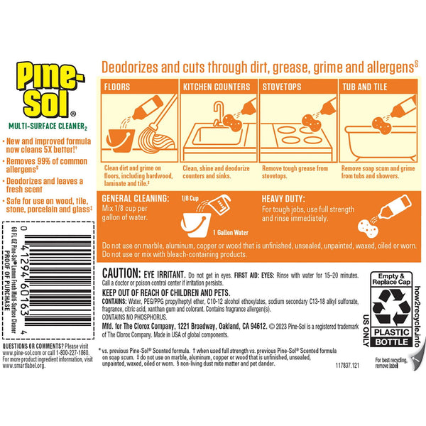 Pine-Sol Multi-Surface Cleaner, Lemon Scent, 2 ct., 120 fl. oz.