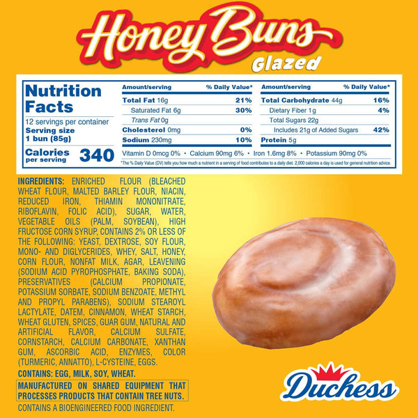 Duchess Honey Buns, 3 oz., 12 pk.