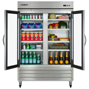 Maxx Cold X-Series Double Glass Door Commercial Refrigerator, Stainless Steel (49 cu. ft.)