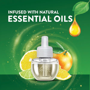 Air Wick Plug In Scented Oil Air Freshener Refills, Bright Citrus, 9 refills