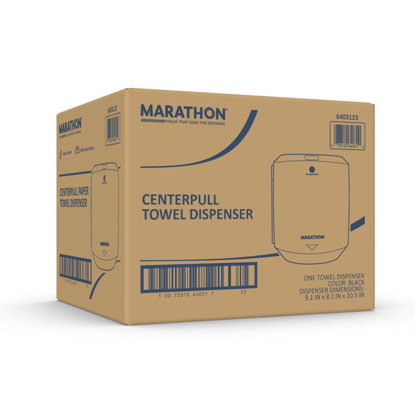 Marathon Manual Centerpull Paper Towel Dispenser, Black