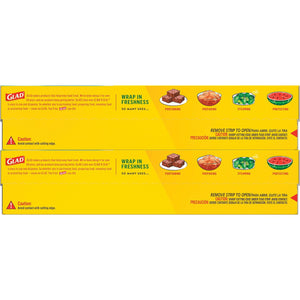 Glad Cling ‘N Seal Clear Plastic Food Wrap 400 sq. ft./roll, 2 rolls
