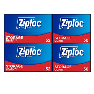 Ziploc Gallon & Storage Quart Bags with New Stay Open Design, 204 ct.