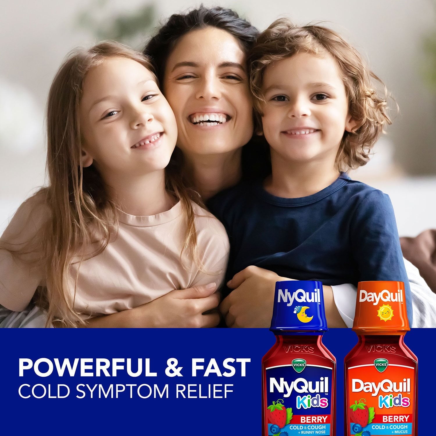 Vicks DayQuil & NyQuil Kids' Cold & Cough Liquid, Berry, 8 fl. oz., 3 pk.