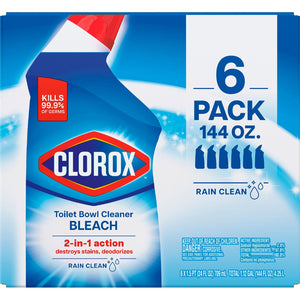 Clorox Toilet Bowl Cleaner with Bleach, Rain Clean, 6pk., 144 fl. oz.
