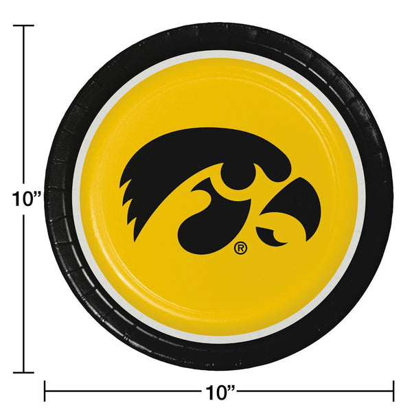 Iowa Hawkeyes NCAA Round Paper Plates, 10