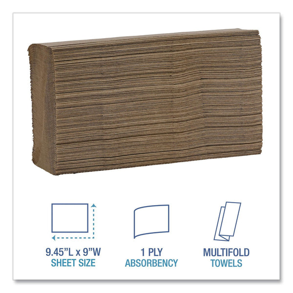 Boardwalk Multifold 1-Ply Natural Paper Towels 16 pks., 250 towels/pk.
