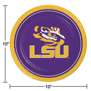 LSU Tigers NCAA Round Paper Plates, 10
