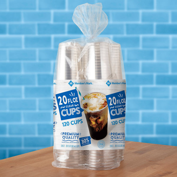 Member's Mark Clear Plastic Cups, 20 oz., 120 ct.