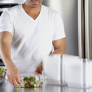 Hefty Clear Hinged Lid Plastic Container, 8" x 8" (125 ct.)