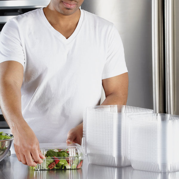 Hefty Clear Hinged Lid Plastic Container, 8" x 8" (125 ct.)