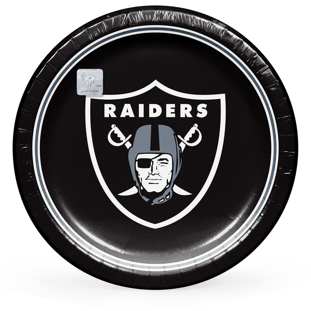 Las Vegas Raiders NFL Round Paper Plates, 10