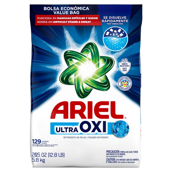 Ariel Ultra Oxi Powder Laundry Detergent, Original, 129 Loads, 205 oz.