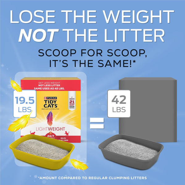 Purina Tidy Cats Multi-Cat Light Weight Clumping Cat Litter, 19.5 lbs.