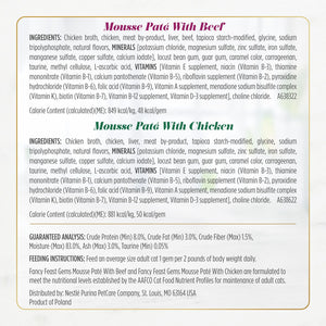 Purina Fancy Feast Gems Pate Mousse Cat Food, Variety Pack, 40 ct.