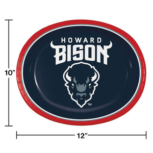 Howard University NCAA HBCU Oval Paper Plates, 50 ct.