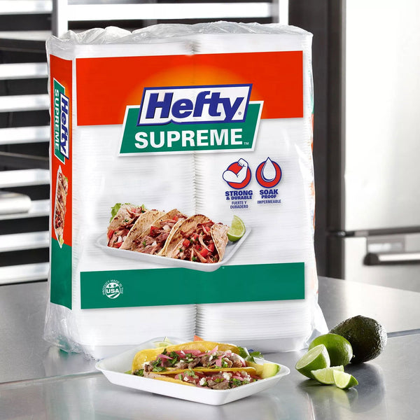 Hefty Supreme Foam Charola Trays, 6.5" x 8.625" 200 ct.