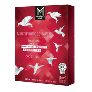 Member's Mark Multipurpose Copy Paper, 8.5 x 11”, 92 Bright, 20 lbs., 10 Reams (5,000 sheets)
