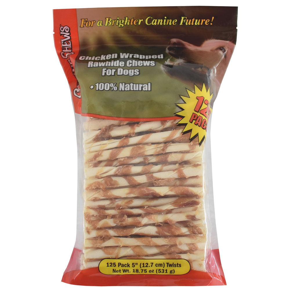 Canine Chews Chicken-Wrapped Rawhide Chews for Dogs, 125 ct.