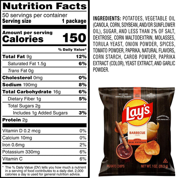 Lay's Barbecue Potato Chips, 1 oz., 50 pk.