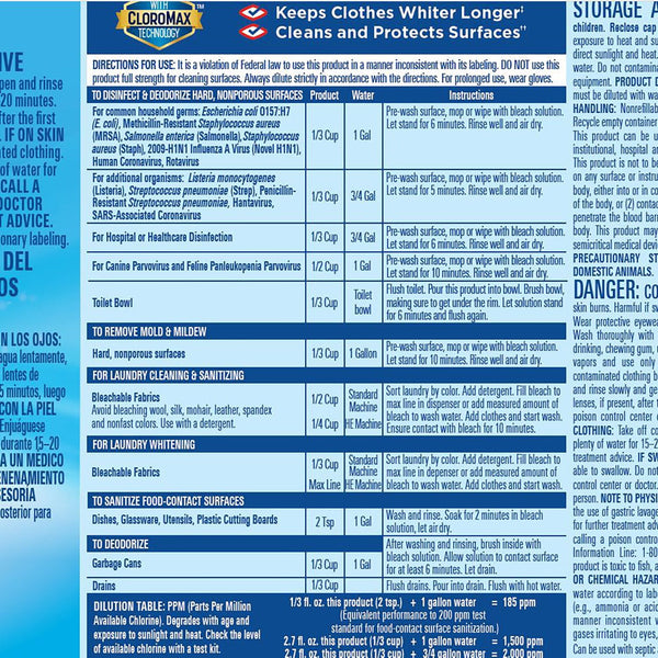 Clorox Performance Bleach, 3 ct., 363 fl. oz.