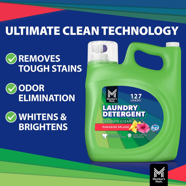 Member's Mark Liquid Laundry Detergent, Paradise Splash, 127 loads, 196 fl. oz.