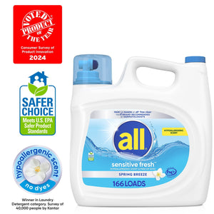 all Liquid Laundry Detergent, Sensitive Fresh, 208 Ounce, 166 Loads