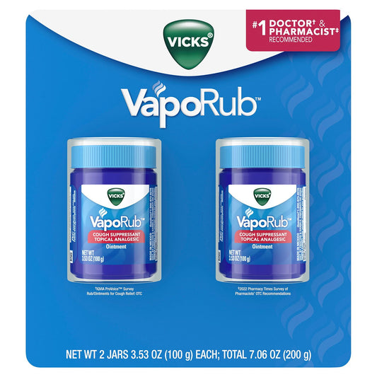 Vicks VapoRub Topical Analgesic Ointment, 3.53 oz., 2 pk.