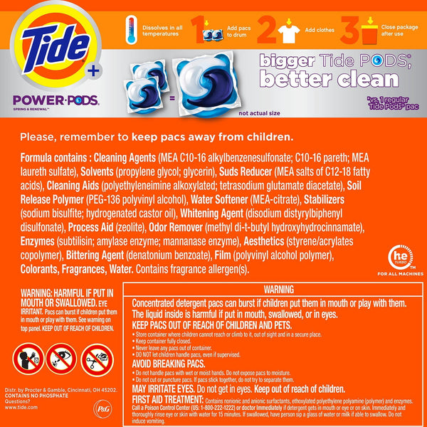 Tide Power PODS with Febreze Laundry Detergent Pacs, Spring & Renewal, 72 ct.