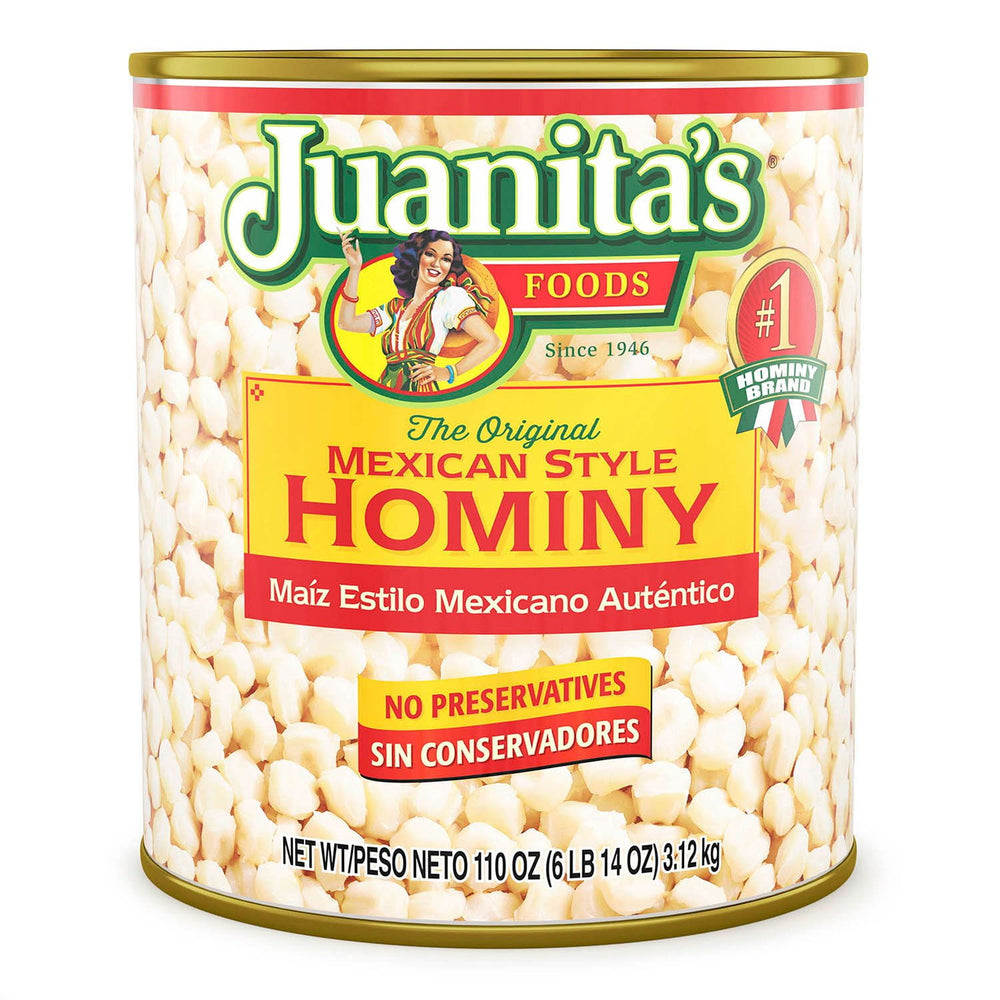 Juanita's Foods Mexican Style Canned Hominy 110 oz.
