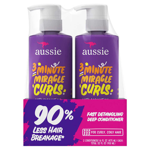 Aussie 3 Minute Miracle Curls Detangling Deep Conditioner, 16 oz., 2 pk.