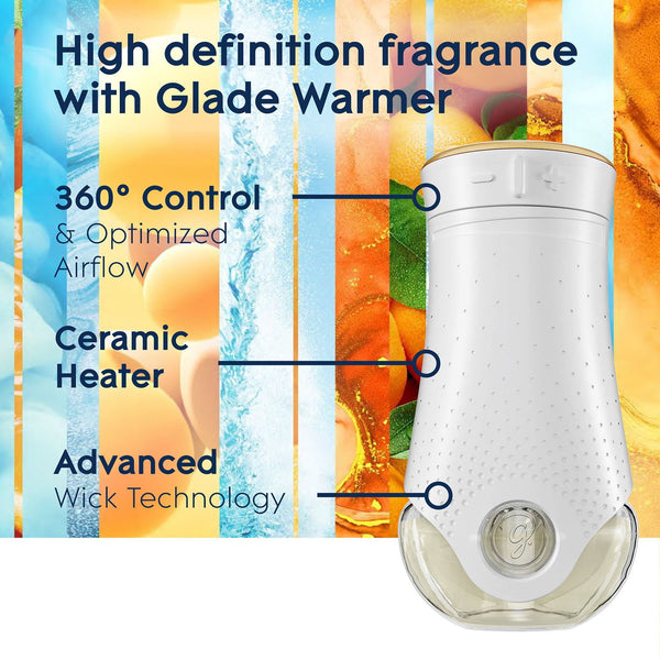 Glade PlugIns Scented Oil, Sky & Sea Salt with Coastal Sunshine Citrus, 1 Warmer + 9 Refills