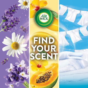 Air Wick Plug In Scented Oil Air Freshener, Hawaii Exotic Papaya & Hibiscus Flower, 2 warmers + 7 refills