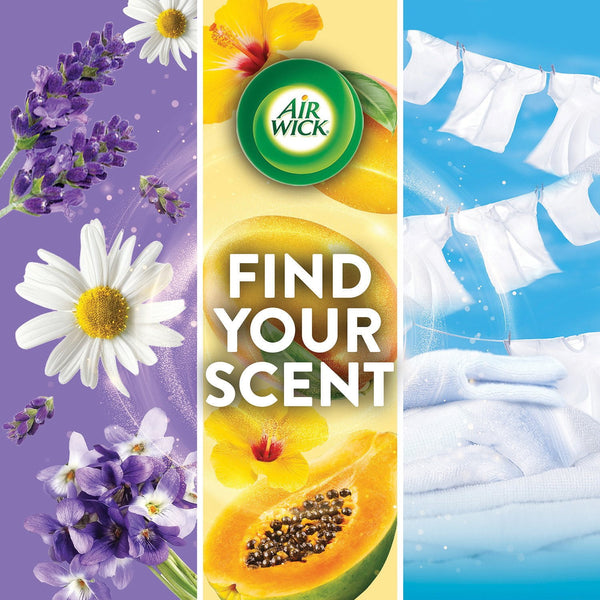 Air Wick Plug In Scented Oil Air Freshener, Hawaii Exotic Papaya & Hibiscus Flower, 2 warmers + 7 refills