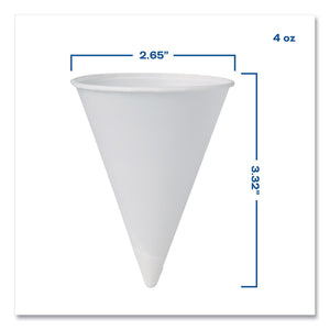 Solo Cone Cold Water Paper Cups, White 4 oz., 5000 ct.