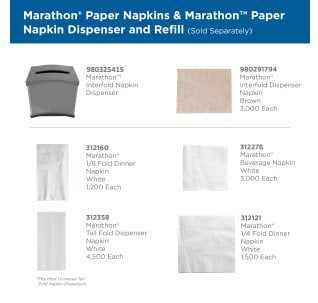 Marathon Interfold Gray Napkin Dispenser 2 ct.