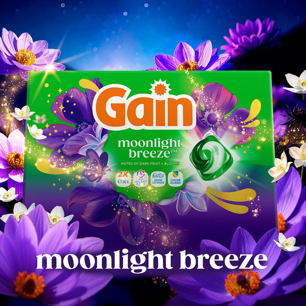 Gain Flings 4 in 1 Laundry Detergent Pacs, Moonlight Breeze, 152 ct.