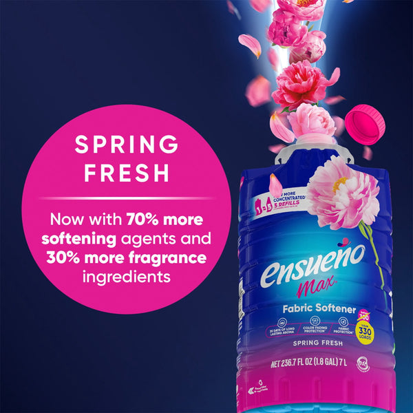 Ensueño Max Liquid Fabric Softener, Spring Fresh 330 loads, 236 fl. oz.