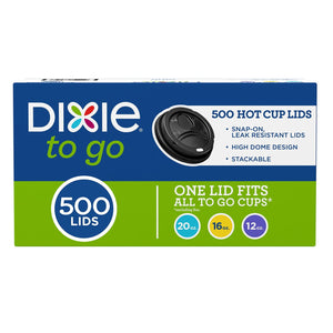 Dixie To Go Black Hot Cup Lids, 12-20 fl. oz., 500 ct.