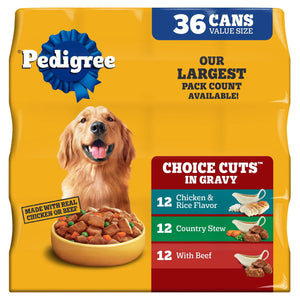 Pedigree Variety Pack, Choice Cuts in Gravy Dog Food, 13.2 oz., 36 ct.