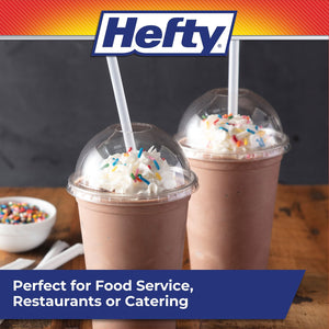 Hefty Giant Translucent Wrapped Plastic Straws, 10.25