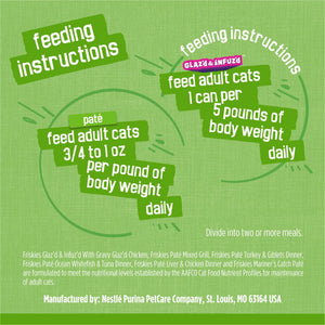 Purina Friskies Pate Wet Cat Food Variety Pack with Glaz’d and Infuz’d and Friskies Pate, 60 ct., 5.5 oz. Cans