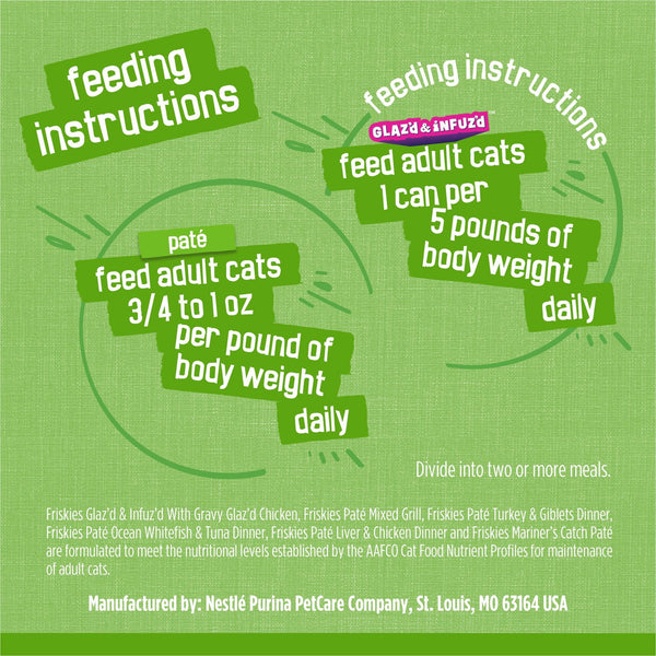 Purina Friskies Pate Wet Cat Food Variety Pack with Glaz’d and Infuz’d and Friskies Pate, 60 ct., 5.5 oz. Cans