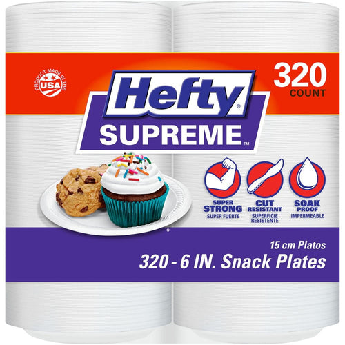 Hefty Supreme Foam Disposable Snack Plates, 6