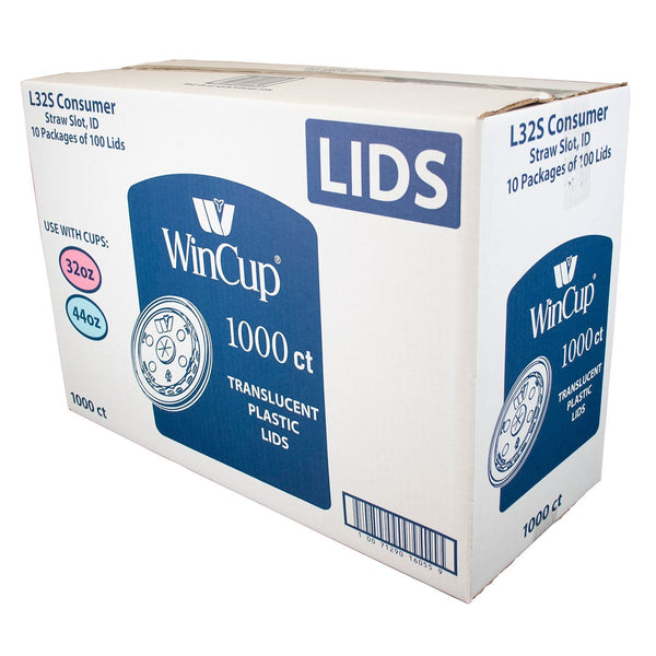 Wincup Translucent Plastic Lids with Straw Slot, 1000 ct.